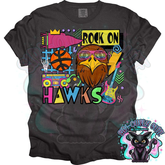90S Rock On Hawks Basketball Mascot
