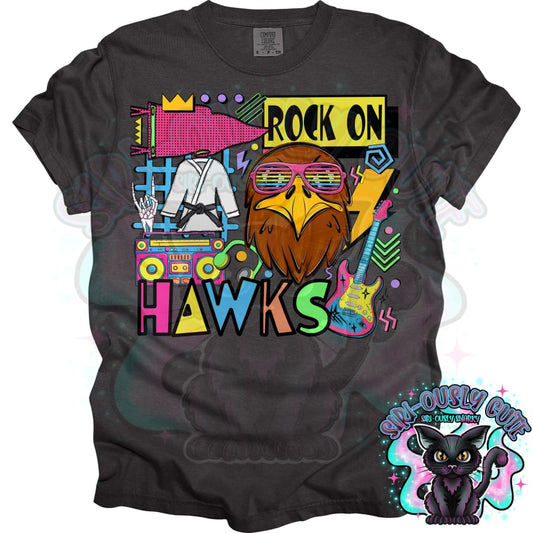 90S Rock On Hawks Karate Mascot