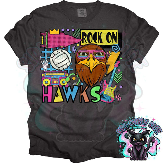 90S Rock On Hawks Volleyball Mascot