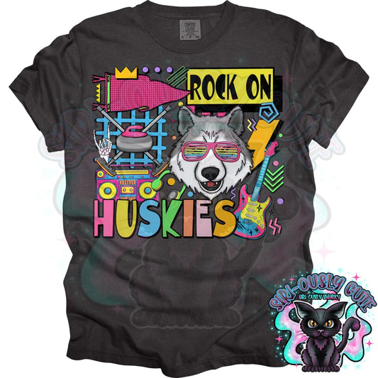 90S Rock On Huskies Curling Mascot