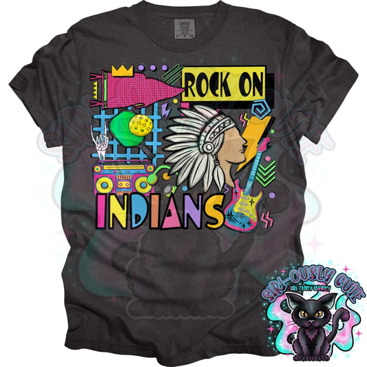90S Rock On Indians Pickleball Mascot