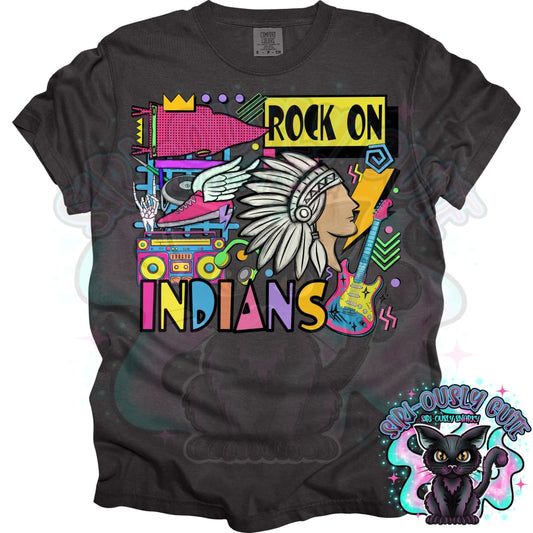 90S Rock On Indians Track And Field Mascot