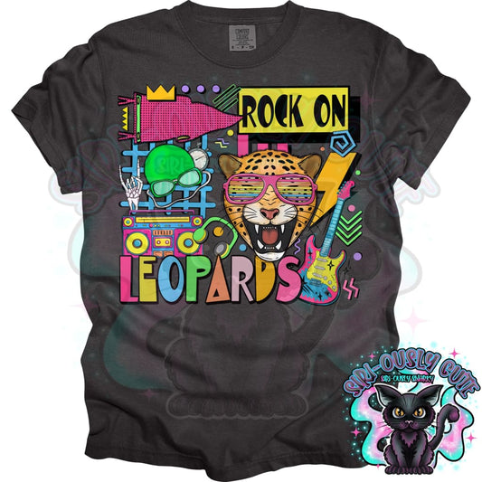 90S Rock On Leopards Swim Mascot