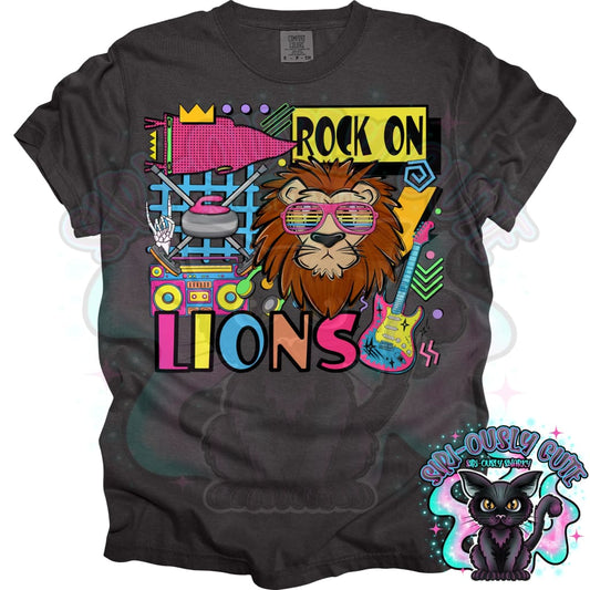 90S Rock On Lions curling Mascot