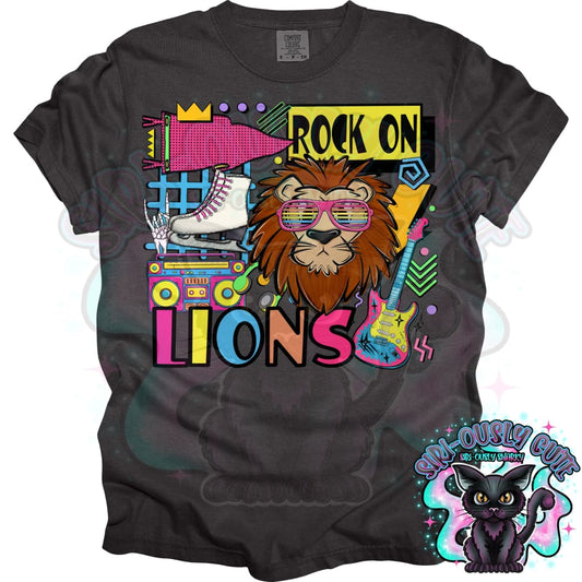 90S Rock On Lions ice skating Mascot