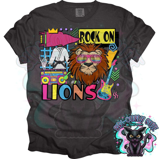90S Rock On Lions karate Mascot