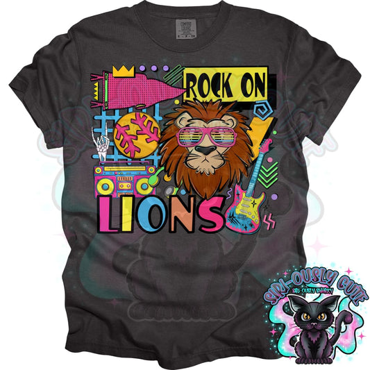 90S Rock On Lions softball Mascot