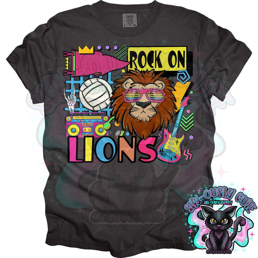 90S Rock On Lions volleyball Mascot