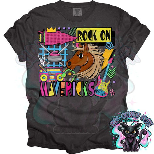 90S Rock On Mavericks Curling Mascot