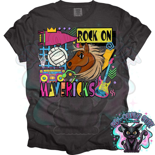 90S Rock On Mavericks Volleyball Mascot