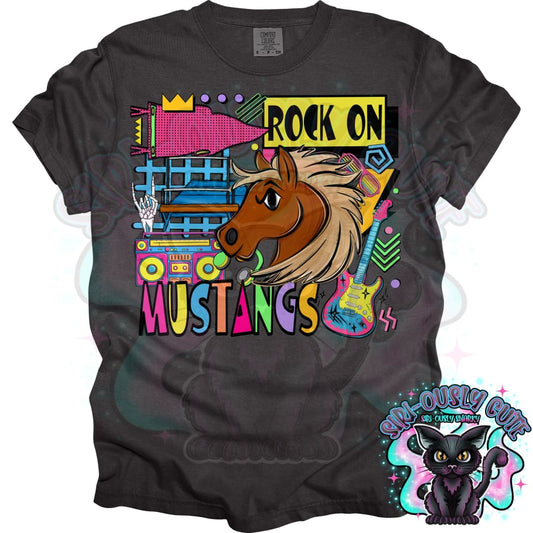 90S Rock On Mustangs Gymnastics Mascot