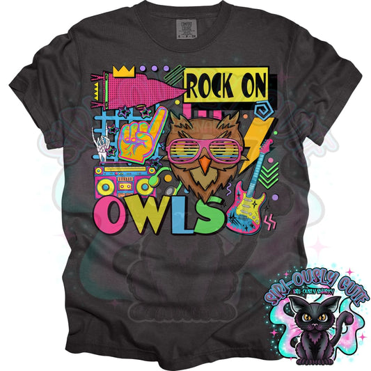 90S Rock On Owls Mascot