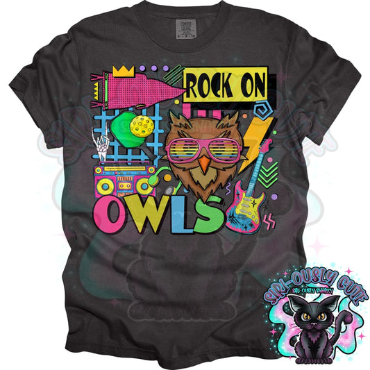 90S Rock On Owls Pickleball Mascot