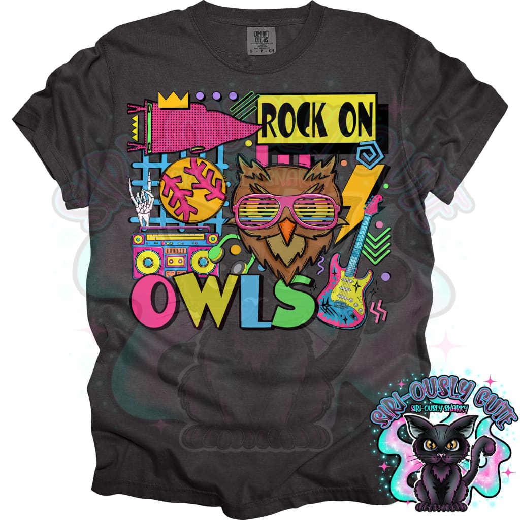 90S Rock On Owls Softball Mascot