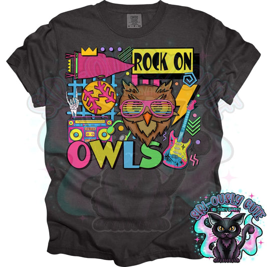 90S Rock On Owls Softball Mascot