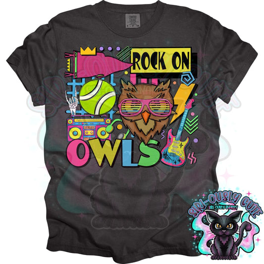 90S Rock On Owls Tennis Mascot