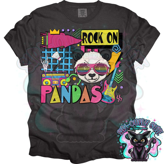 90S Rock On Pandas Badminton Mascot