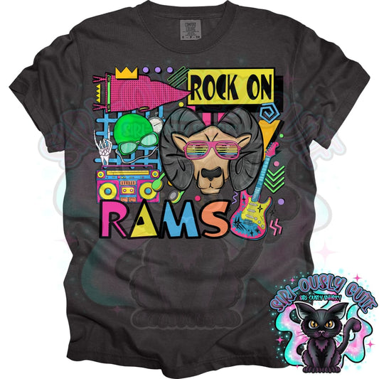 90S Rock On Rams Swim Mascot