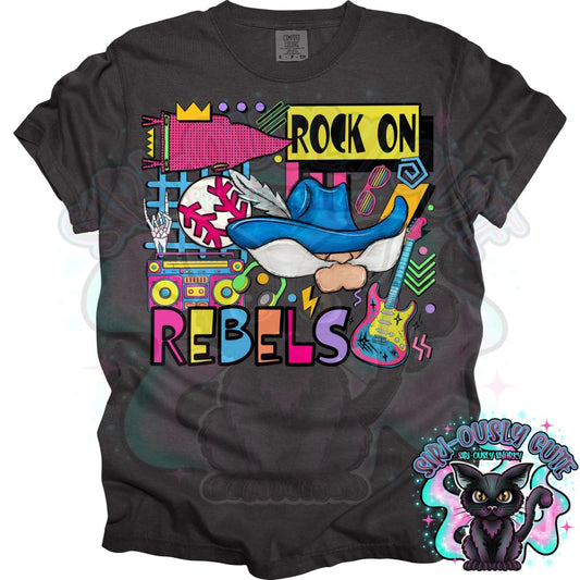 90S Rock On Rebels Baseball Mascot