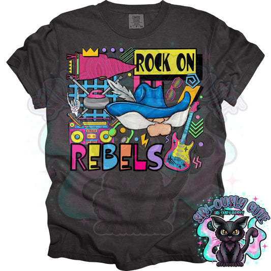 90S Rock On Rebels Curling Mascot