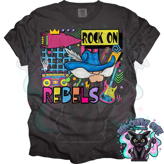 90S Rock On Rebels Lacrosse Mascot