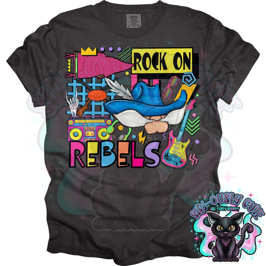 90S Rock On Rebels Shooting Mascot
