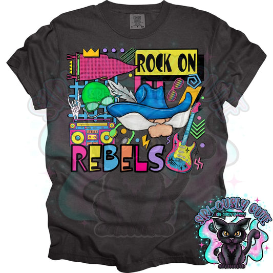 90S Rock On Rebels Swim Mascot