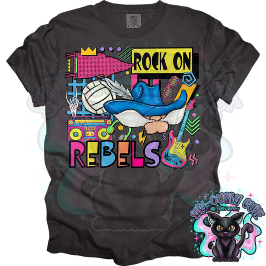 90S Rock On Rebels Volleyball Mascot