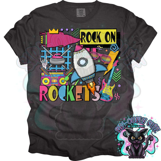 90S Rock On Rockets Curling Mascot