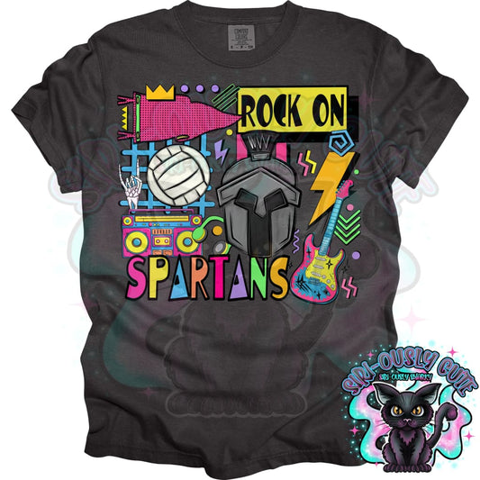 90S Rock On Spartans Volleyball Mascot