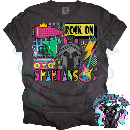90S Rock On Spartans Wrestling Mascot