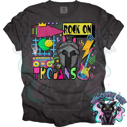 90S Rock On Trojans Pickleball Mascot