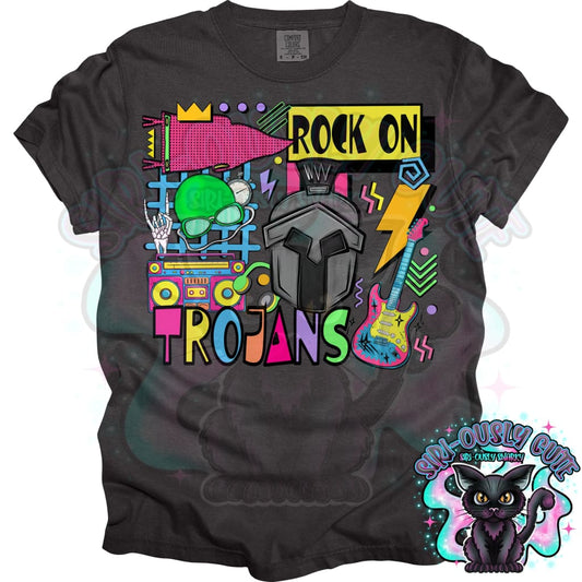 90S Rock On Trojans Swim Mascot