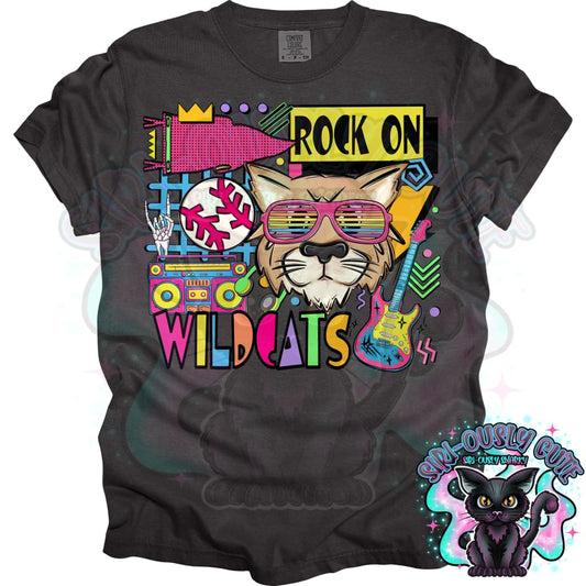 90S Rock On Wildcats Baseball Mascot