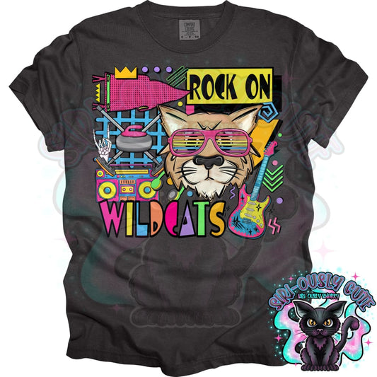 90S Rock On Wildcats Curling Mascot