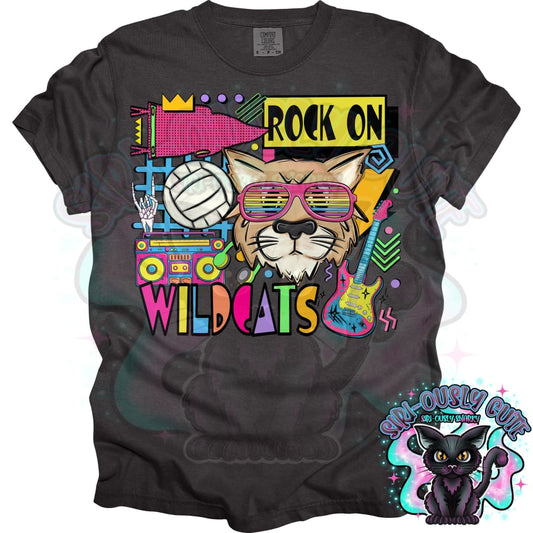 90S Rock On Wildcats Volleyball Mascot