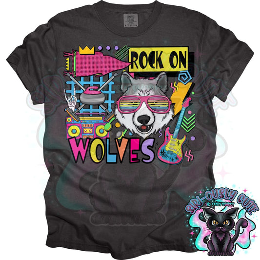 90S Rock On Wolves Curling Mascot