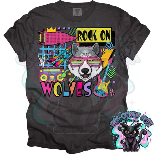90S Rock On Wolves Skiing Mascot