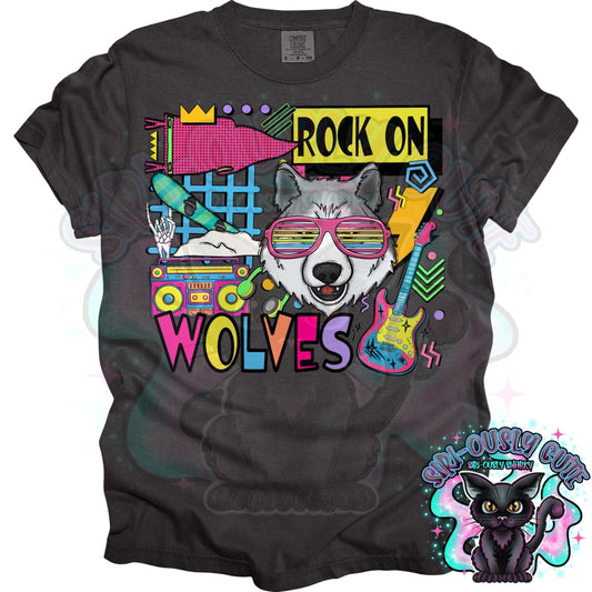 90S Rock On Wolves Snowboarding Mascot
