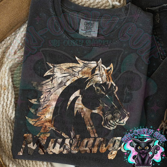 Camo Outline Mascot - Mustangs