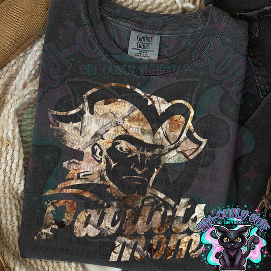 Camo Outline Mascot - Patriots Mom