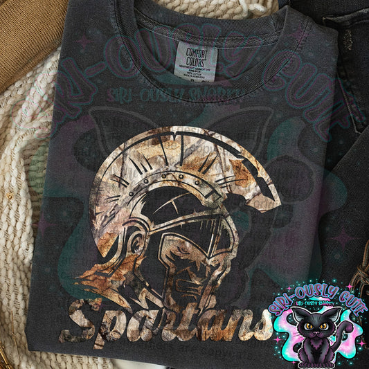 Camo Outline Mascot - Spartans