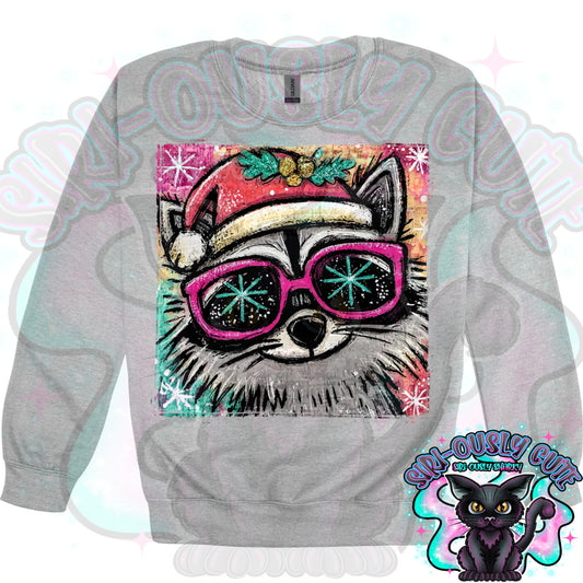 Christmas Racoon Glasses