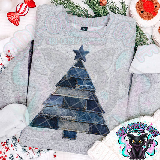 Denim Patchwork Christmas Tree