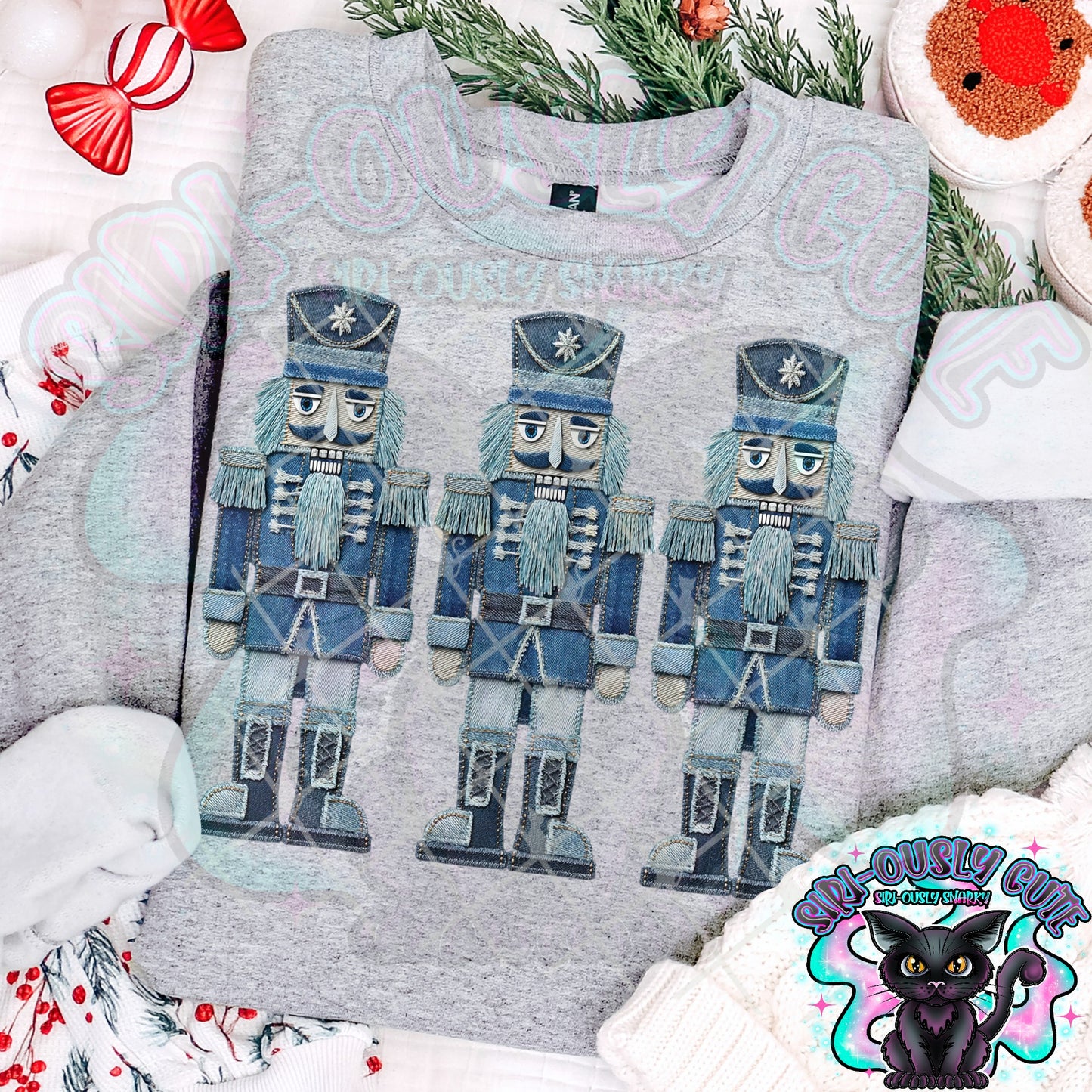 Denim Patchwork Nutcrackers