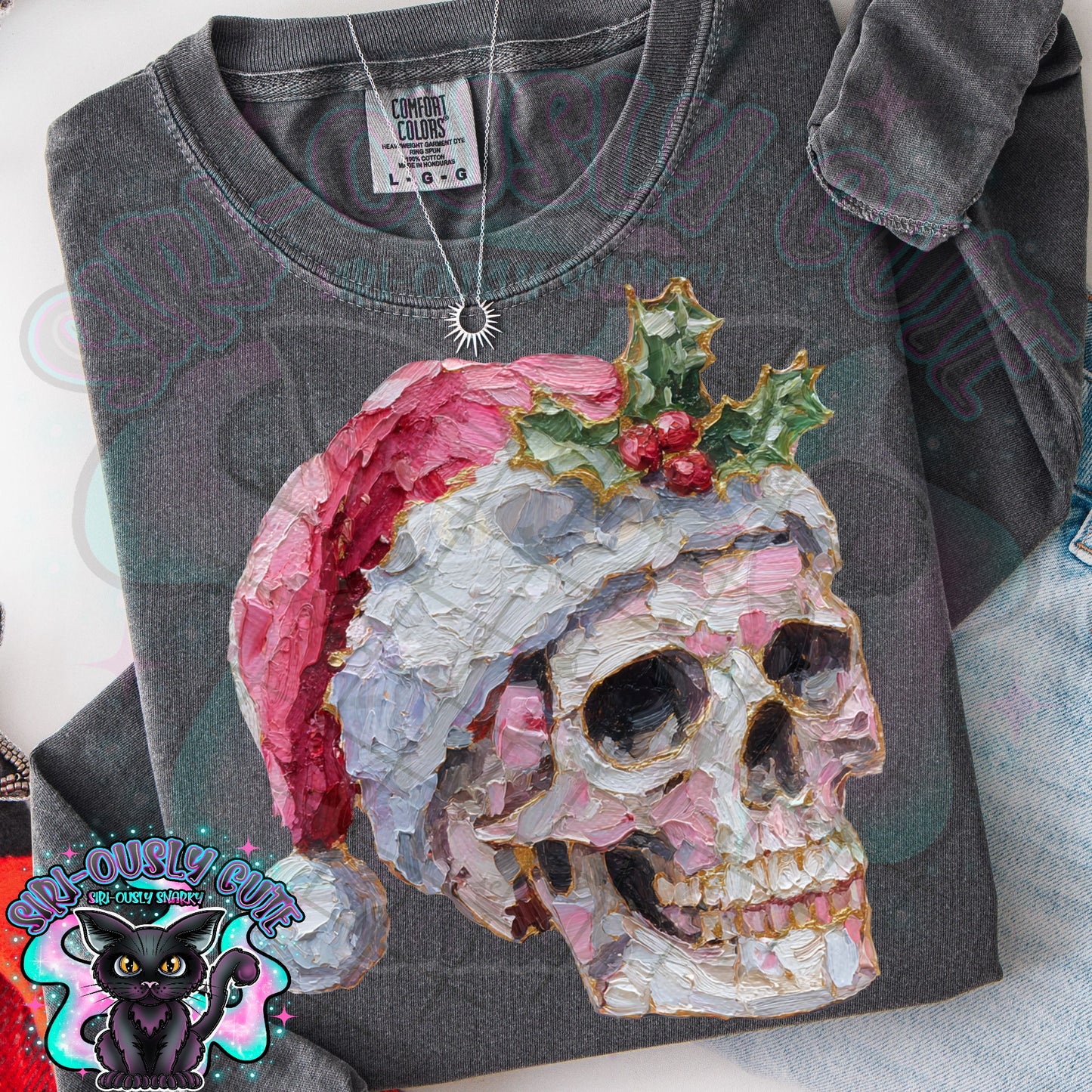 Hand Painted Christmas Skull
