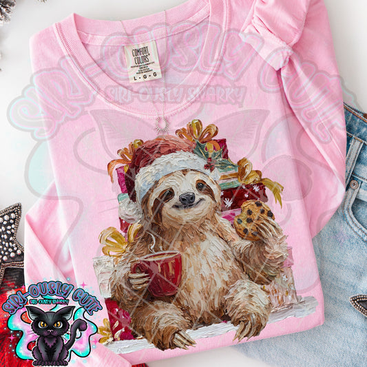 Hand Painted Christmas Sloth