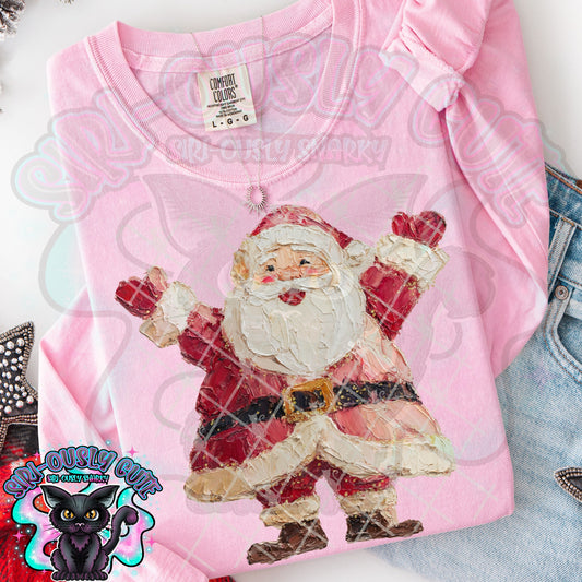 Hand Painted Happy Santa