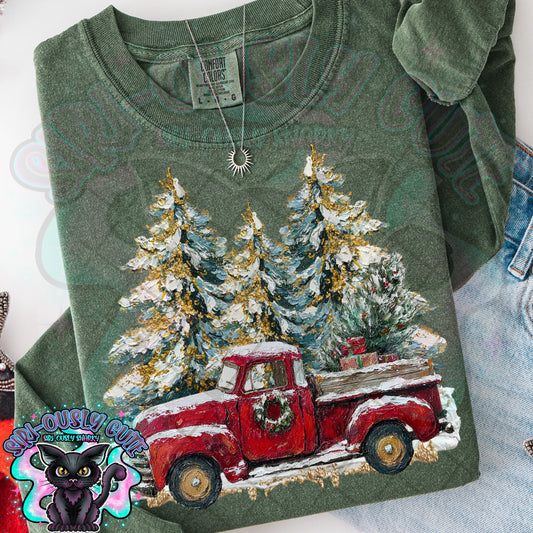 Hand Painted Vintage Christmas Truck