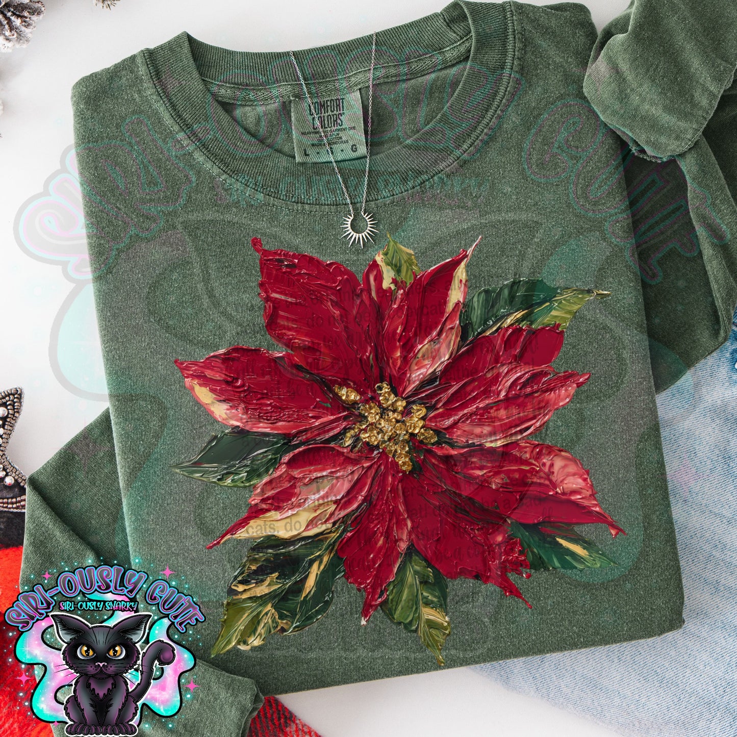 Hand painted Poinsettia